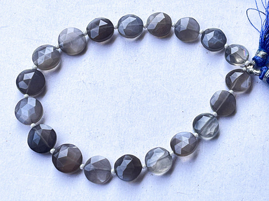Grey Moonstone Coin shape or round shape briolette beads Beadsforyourjewelry