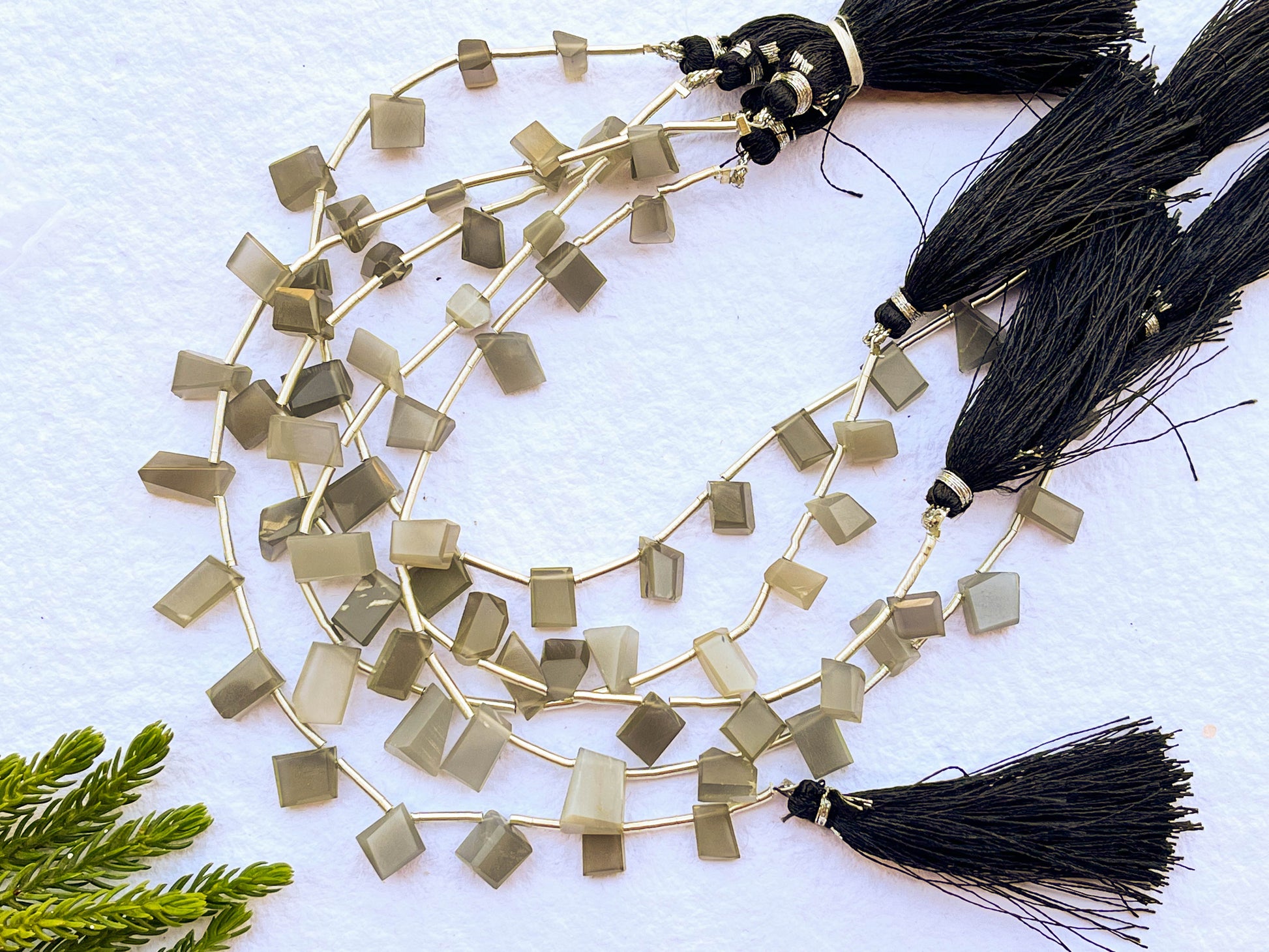 Grey Moonstone Uneven Faceted Tumble Beads Beadsforyourjewelry