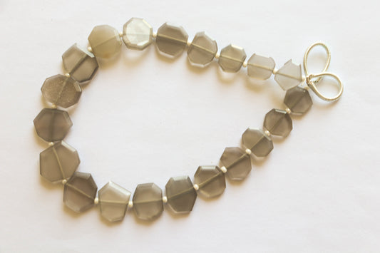 Grey Moonstone gemstone Crown cut beads Beadsforyourjewelry