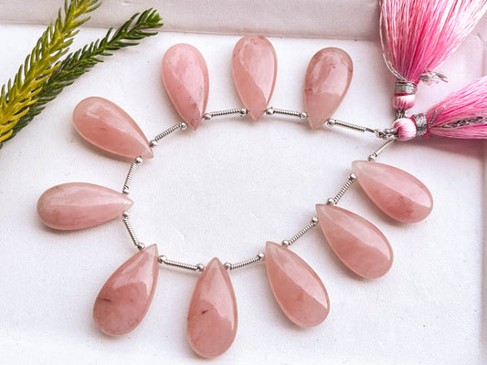 Guava Quartz Pear Shape Smooth Briolette | 10x20mm Beadsforyourjewelry