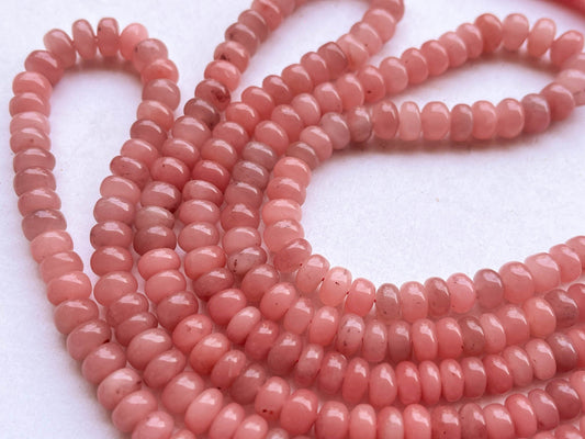 Guava Quartz Smooth Rondelle Shape Beads | 6MM to 9MM  |16 Inch Beadsforyourjewelry