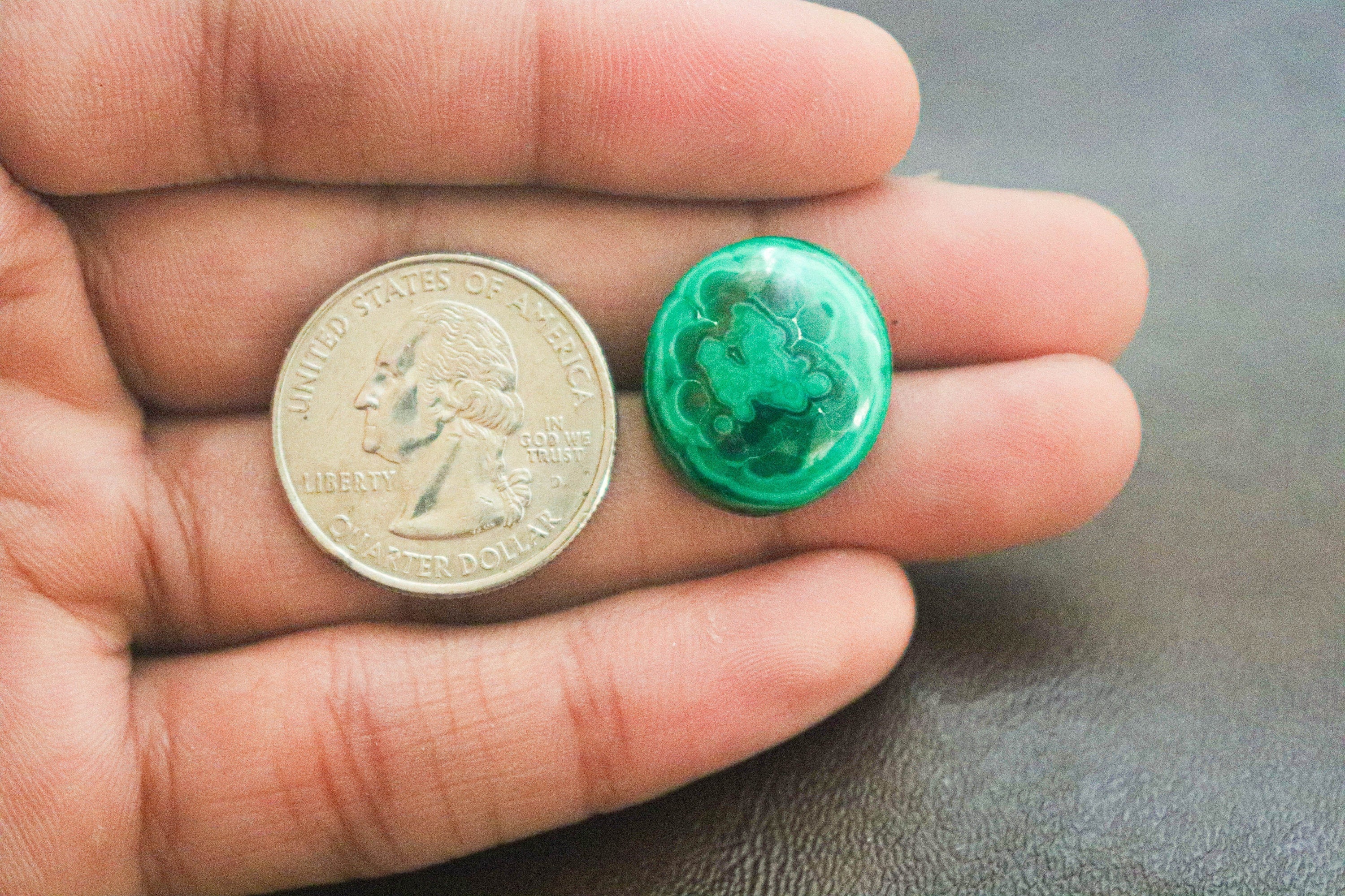 Highly Polished Malachite Oval Cabochon | 18x20mm | Excellent Quality For Jewelry Making / Wire Wrapping | Natural Malachite Gemstone Beadsforyourjewelry