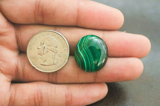 Highly Polished Malachite Oval Cabochon | 20x22mm | Excellent Quality For Jewelry Making / Wire Wrapping | Natural Malachite Gemstone Beadsforyourjewelry