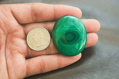 Highly Polished Malachite Oval Cabochon | 35x42mm | Excellent Quality For Jewelry Making / Wire Wrapping | Natural Malachite Gemstone Beadsforyourjewelry