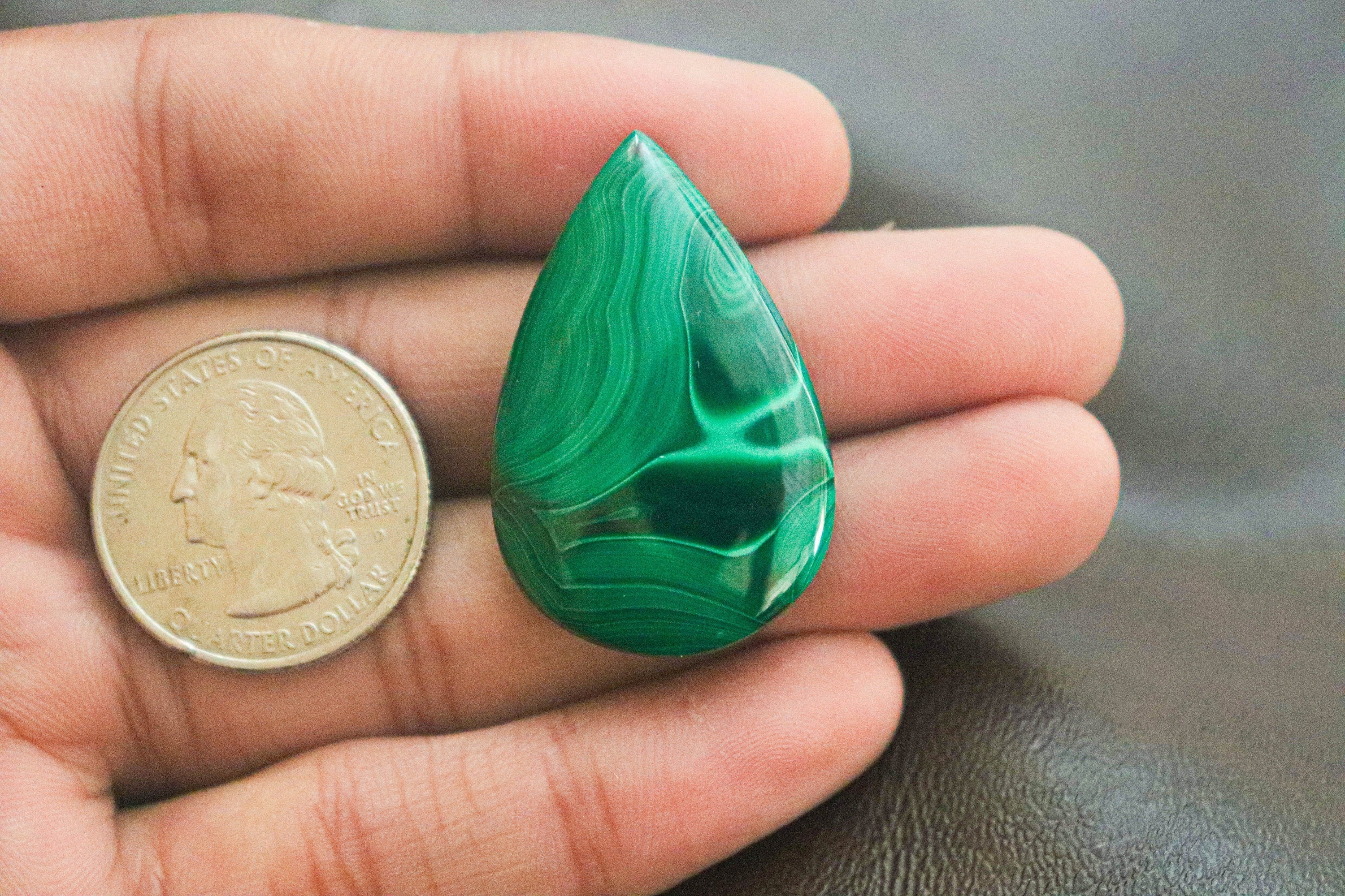 Highly Polished Malachite Pear Cabochon | 25x42mm | Excellent Quality For Jewelry Making / Wire Wrapping | Natural Malachite Gemstone Beadsforyourjewelry