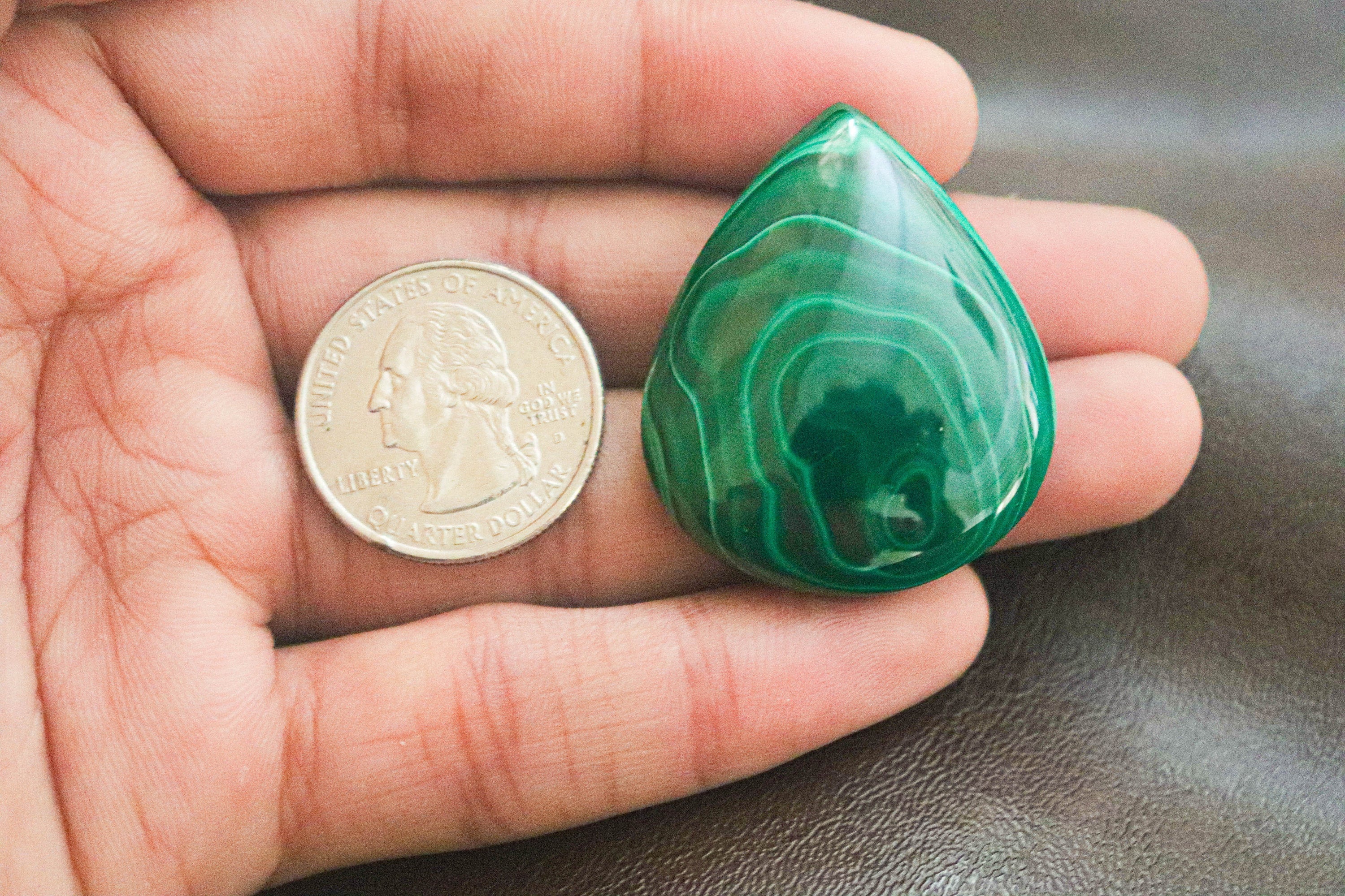 Highly Polished Malachite Pear Cabochon | 32x40mm | Excellent Quality For Jewelry Making / Wire Wrapping | Natural Malachite Gemstone Beadsforyourjewelry