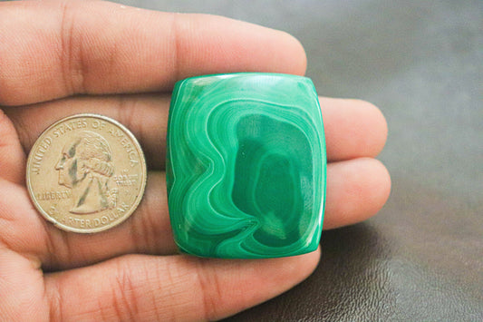 Highly Polished Malachite Rectangle Cabochon | 33x48mm | Excellent Quality For Jewelry Making / Wire Wrapping | Natural Malachite Gemstone Beadsforyourjewelry