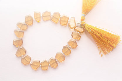 Honey Quartz Gemstone Fancy Shape Beads | 10x13mm | 20 Pieces | 8 Inch String | Natural Gemstone Beads | Beadsforyourjewellery Beadsforyourjewelry
