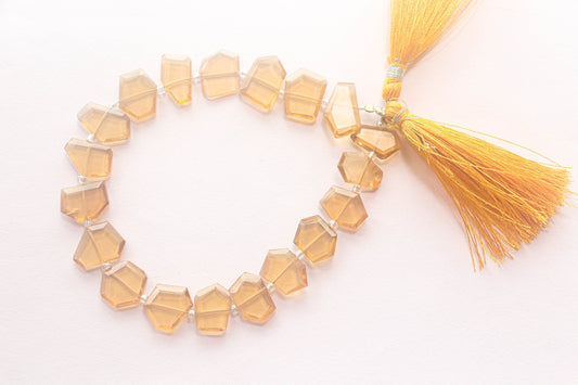 Honey Quartz Gemstone Fancy Shape Beads | 10x13mm | 20 Pieces | 8 Inch String | Natural Gemstone Beads | Beadsforyourjewellery Beadsforyourjewelry