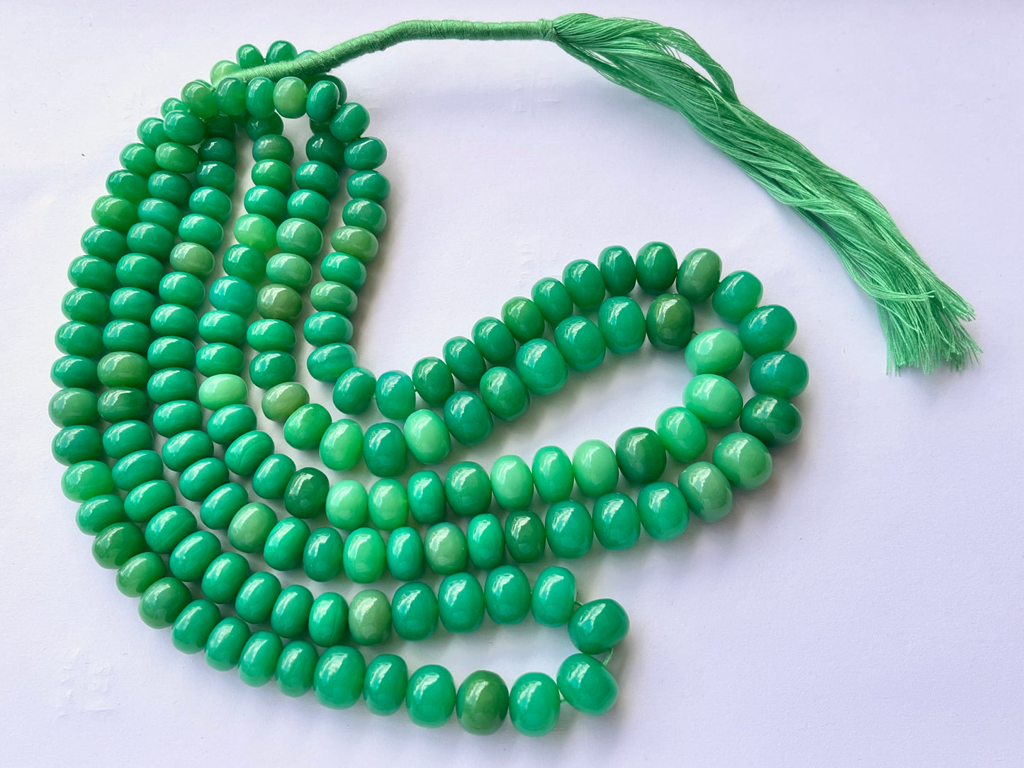 Chrysoprase Chalcedony Smooth Rondelle Beads