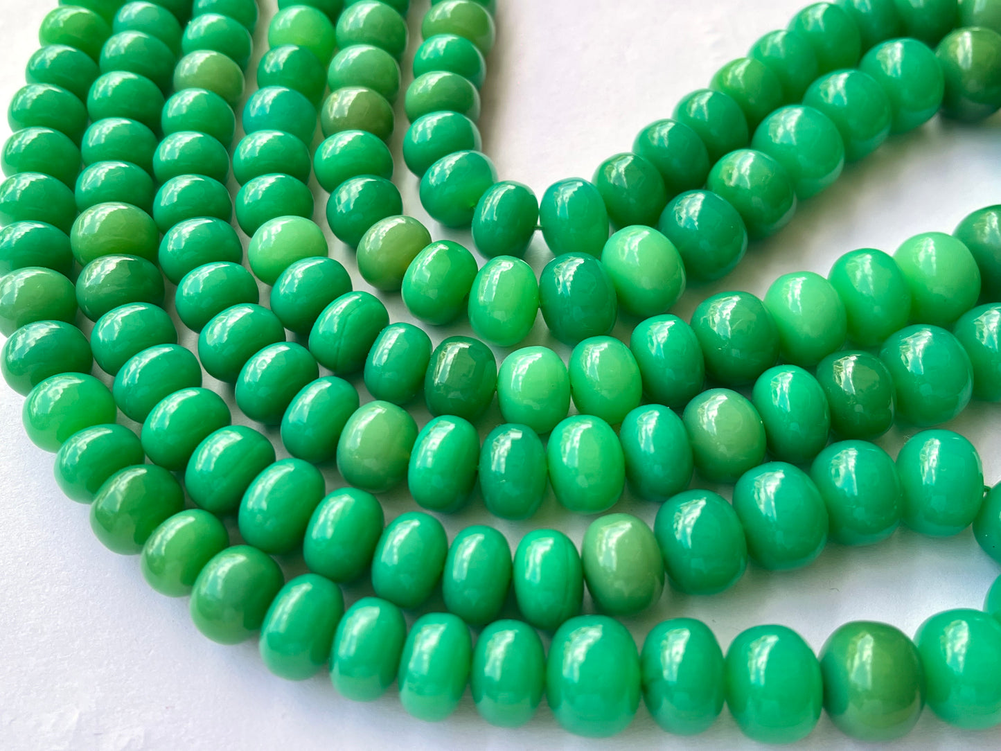 Chrysoprase Chalcedony Smooth Rondelle Beads
