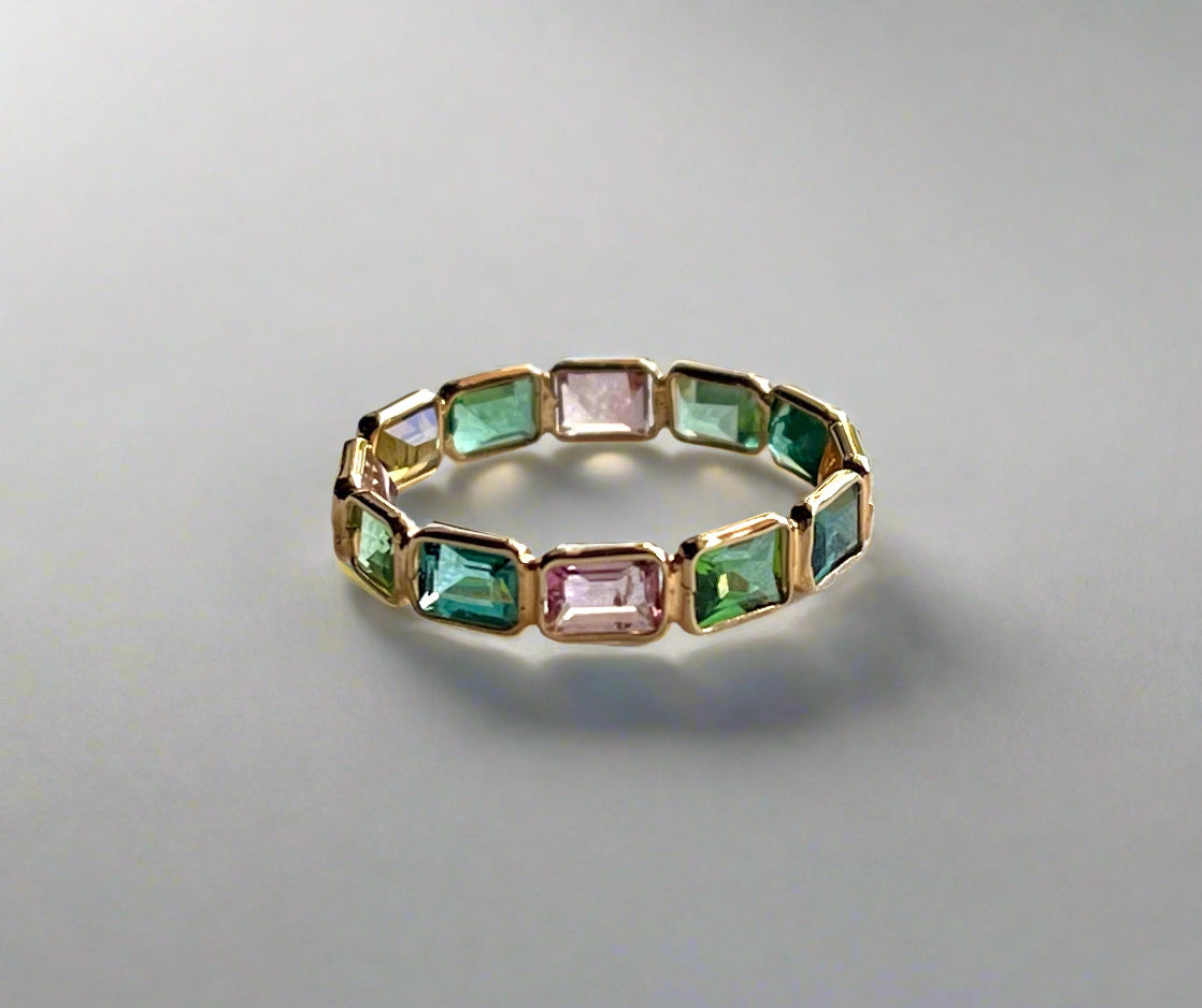 Tourmaline Gemstone Colourful Harmony Ring