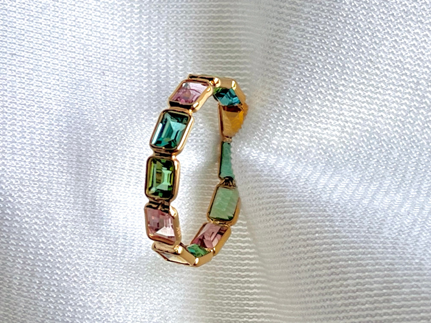 Tourmaline Gemstone Colourful Harmony Ring