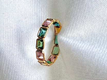 Tourmaline Gemstone Colourful Harmony Ring