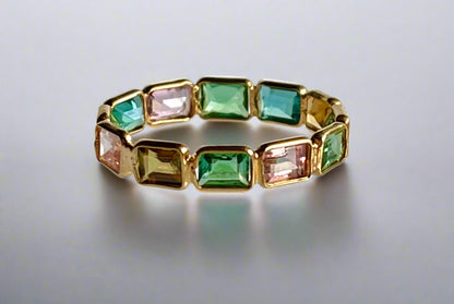 Tourmaline Gemstone Colourful Harmony Ring