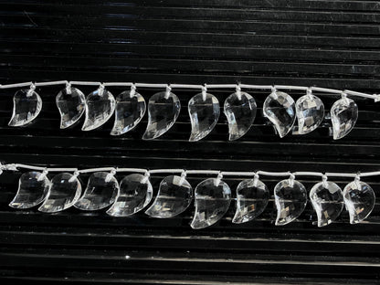 Natural Crystal Quartz Mango Faceted Briolette Beads