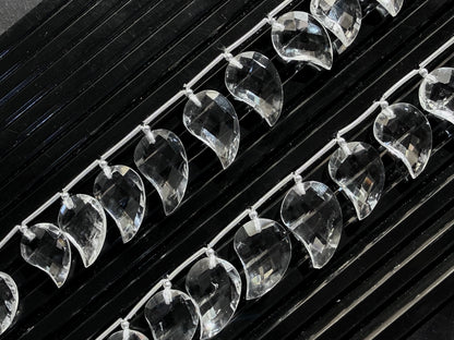 Natural Crystal Quartz Mango Faceted Briolette Beads
