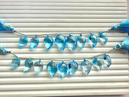 Natural Blue Topaz Faceted Briolette Mango Beads