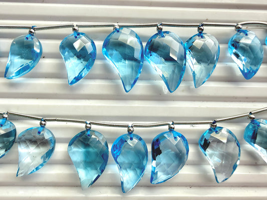 Natural Blue Topaz Faceted Briolette Mango Beads