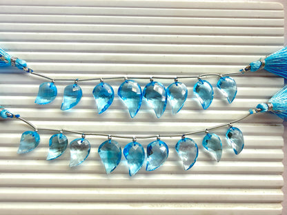 Natural Blue Topaz Faceted Briolette Mango Beads