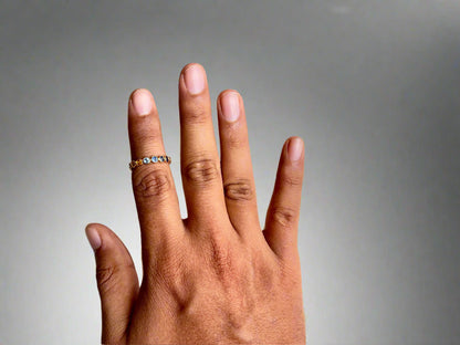 Rainbow Sapphire Gemstone Colourful Eternity Ring