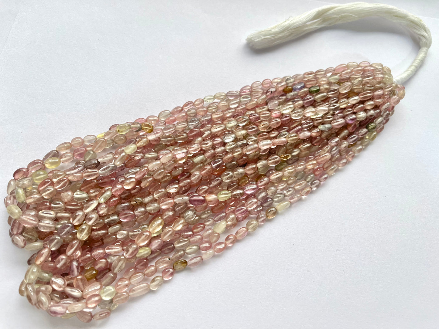 Pastel Shade! Natural Multi Sapphire Beads smooth oval shape beads