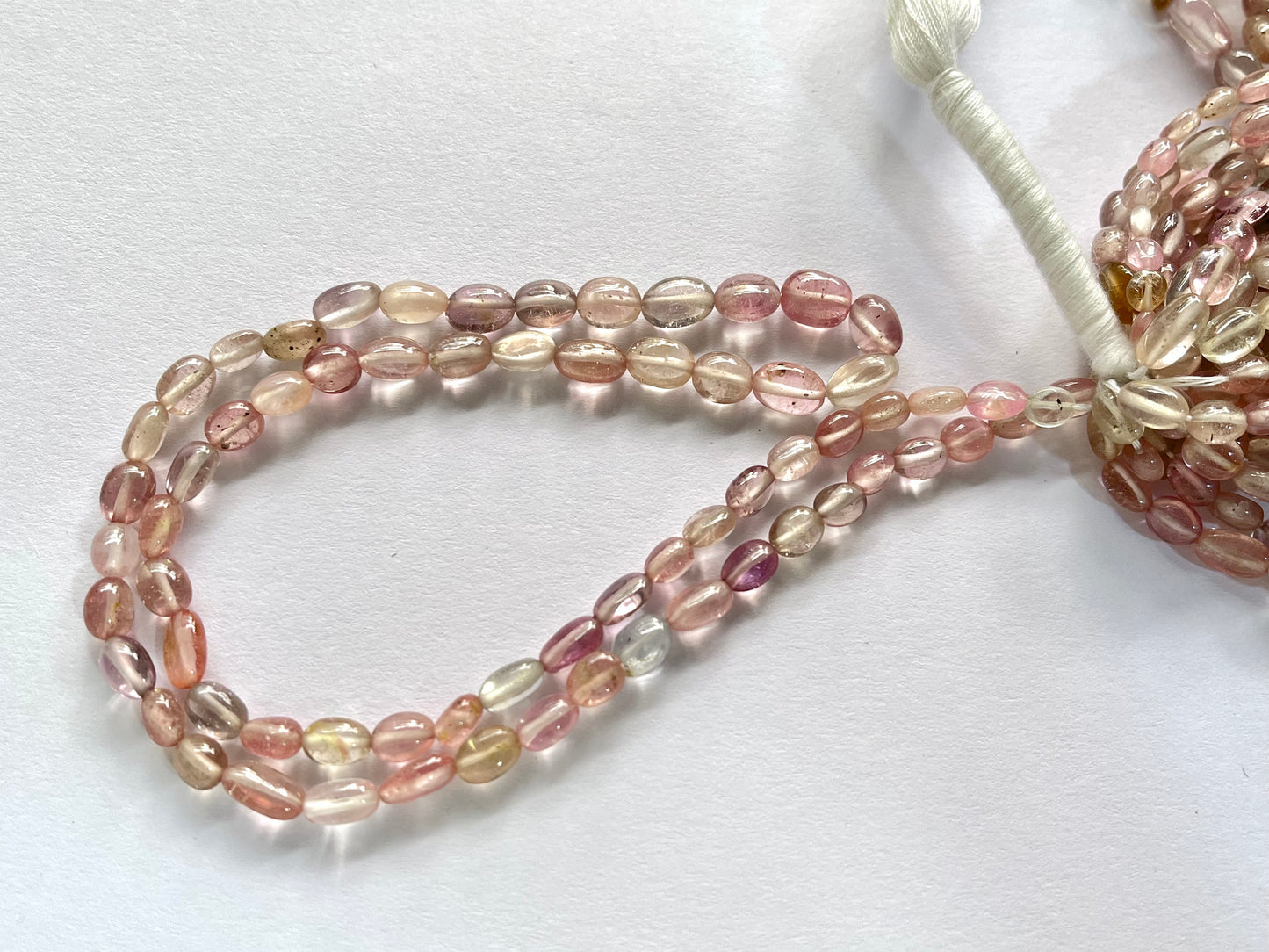 Pastel Shade! Natural Multi Sapphire Beads smooth oval shape beads