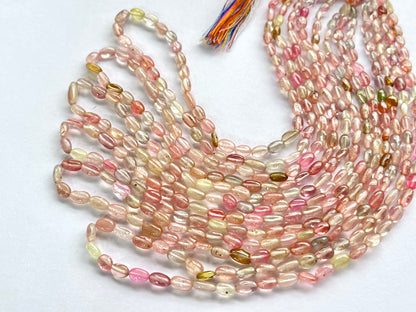 Pastel Shade! Natural Multi Sapphire Beads smooth oval shape beads