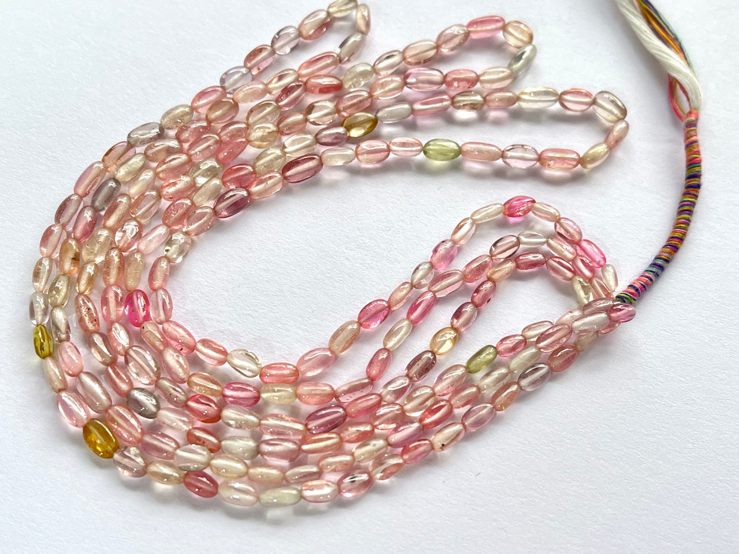 Pastel Shade! Natural Multi Sapphire Beads smooth oval shape beads
