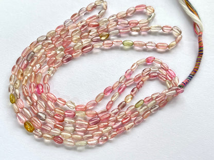 Pastel Shade! Natural Multi Sapphire Beads smooth oval shape beads