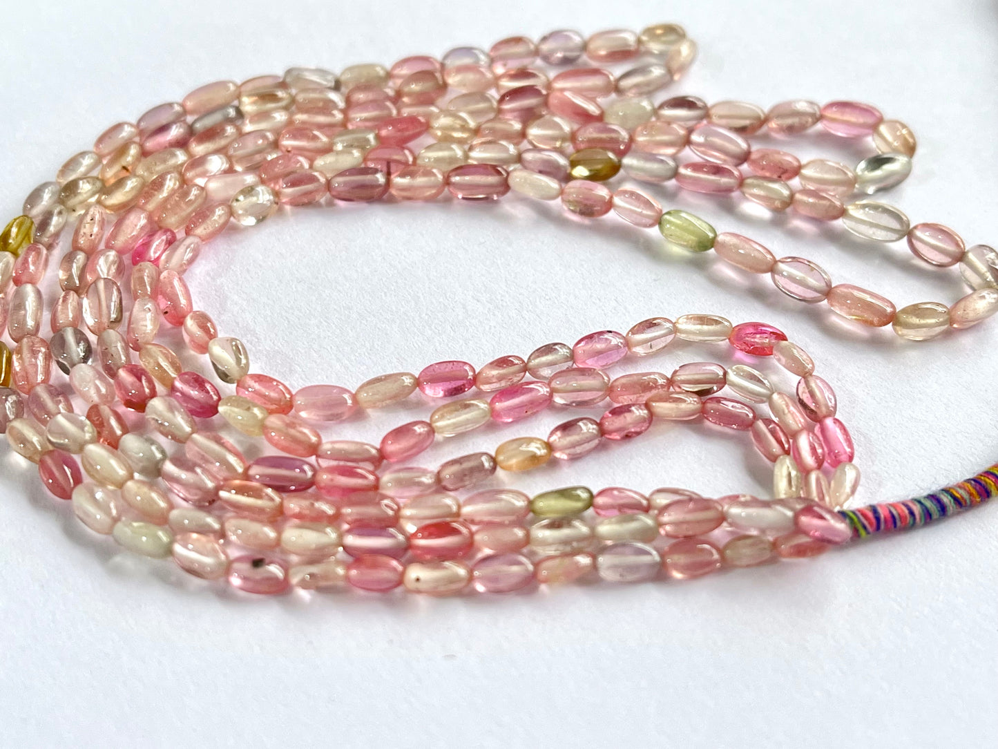 Pastel Shade! Natural Multi Sapphire Beads smooth oval shape beads