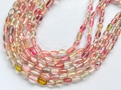 Pastel Shade! Natural Multi Sapphire Beads smooth oval shape beads