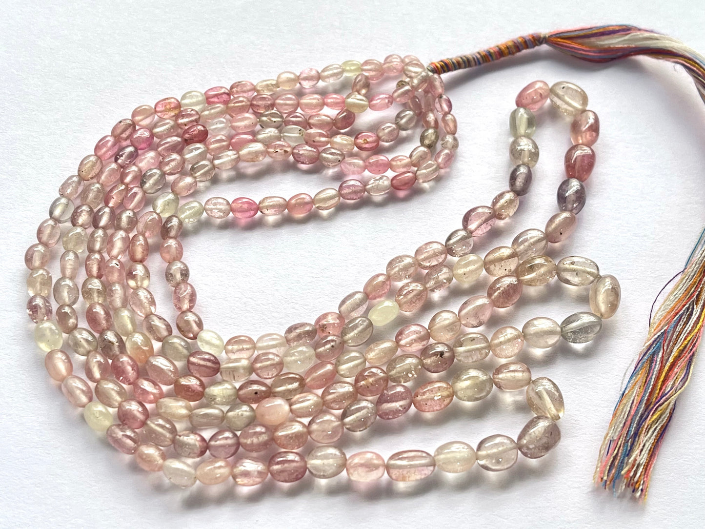 Pastel Shade! Natural Multi Sapphire Beads smooth oval shape beads