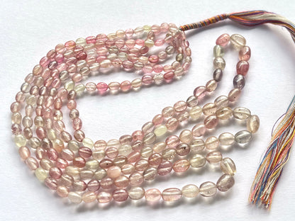 Pastel Shade! Natural Multi Sapphire Beads smooth oval shape beads