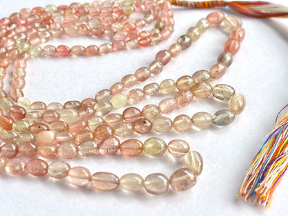Pastel Shade! Natural Multi Sapphire Beads smooth oval shape beads