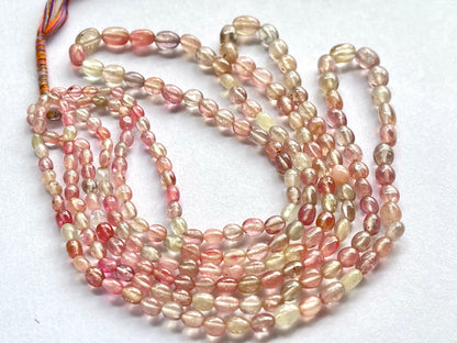 Pastel Shade! Natural Multi Sapphire Beads smooth oval shape beads