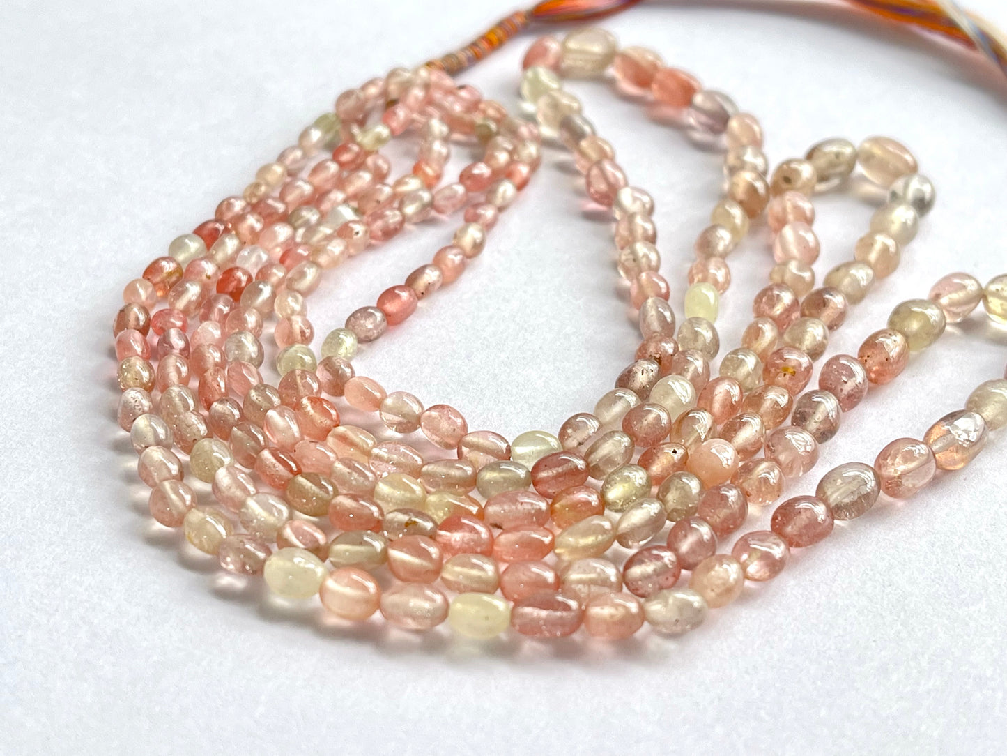 Pastel Shade! Natural Multi Sapphire Beads smooth oval shape beads