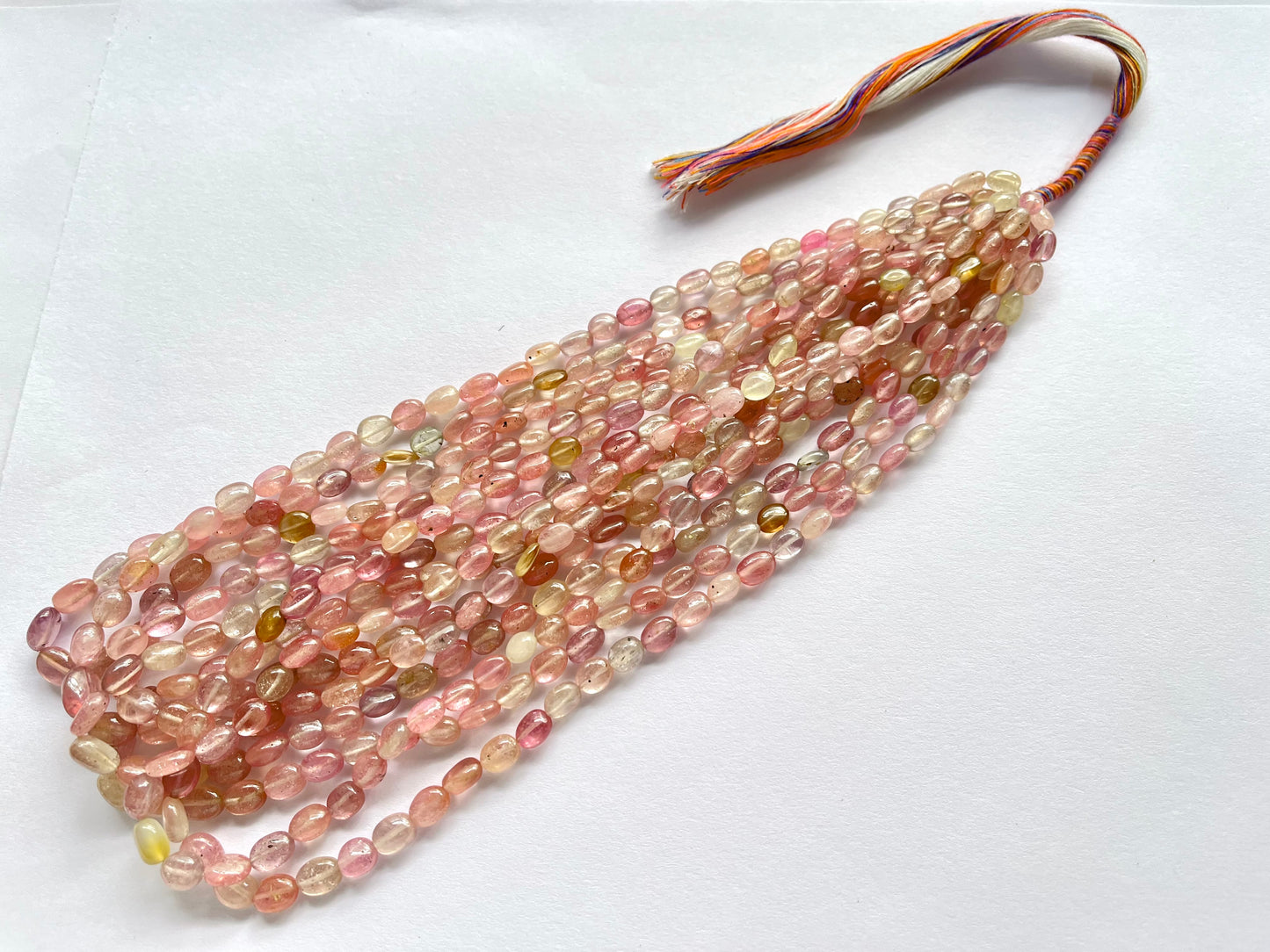 Pastel Shade! Natural Multi Sapphire Beads smooth oval shape beads