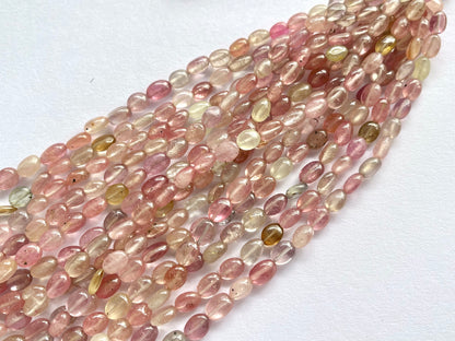Pastel Shade! Natural Multi Sapphire Beads smooth oval shape beads