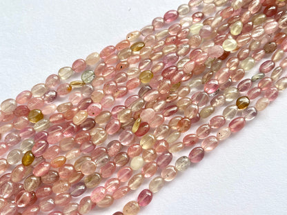 Pastel Shade! Natural Multi Sapphire Beads smooth oval shape beads