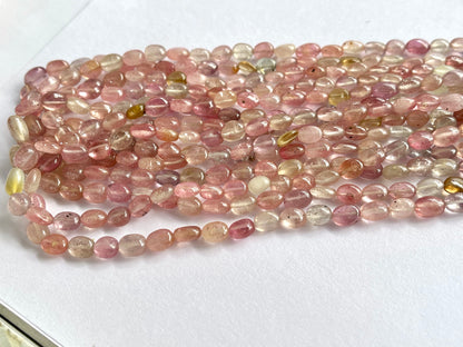 Pastel Shade! Natural Multi Sapphire Beads smooth oval shape beads