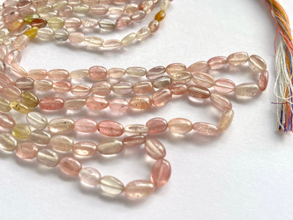 Pastel Shade! Natural Multi Sapphire Beads smooth oval shape beads