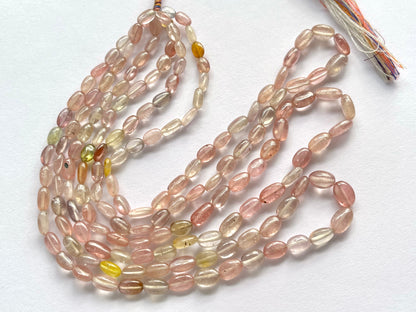 Pastel Shade! Natural Multi Sapphire Beads smooth oval shape beads