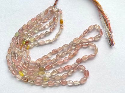 Pastel Shade! Natural Multi Sapphire Beads smooth oval shape beads