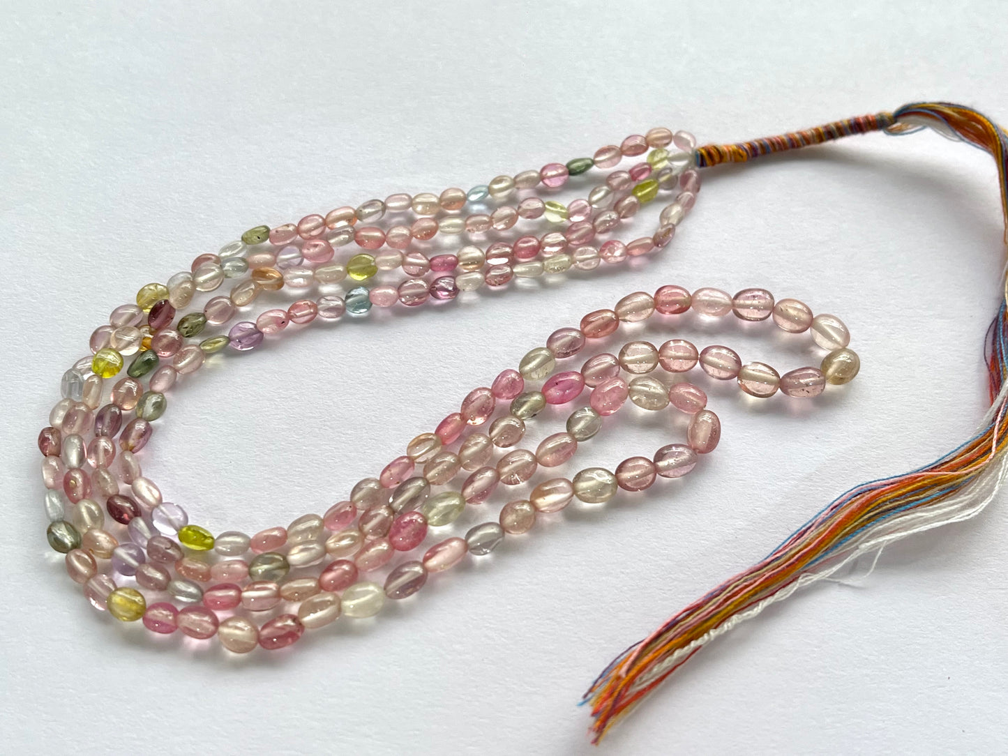 Pastel Shade! Natural Multi Sapphire Beads smooth oval shape beads