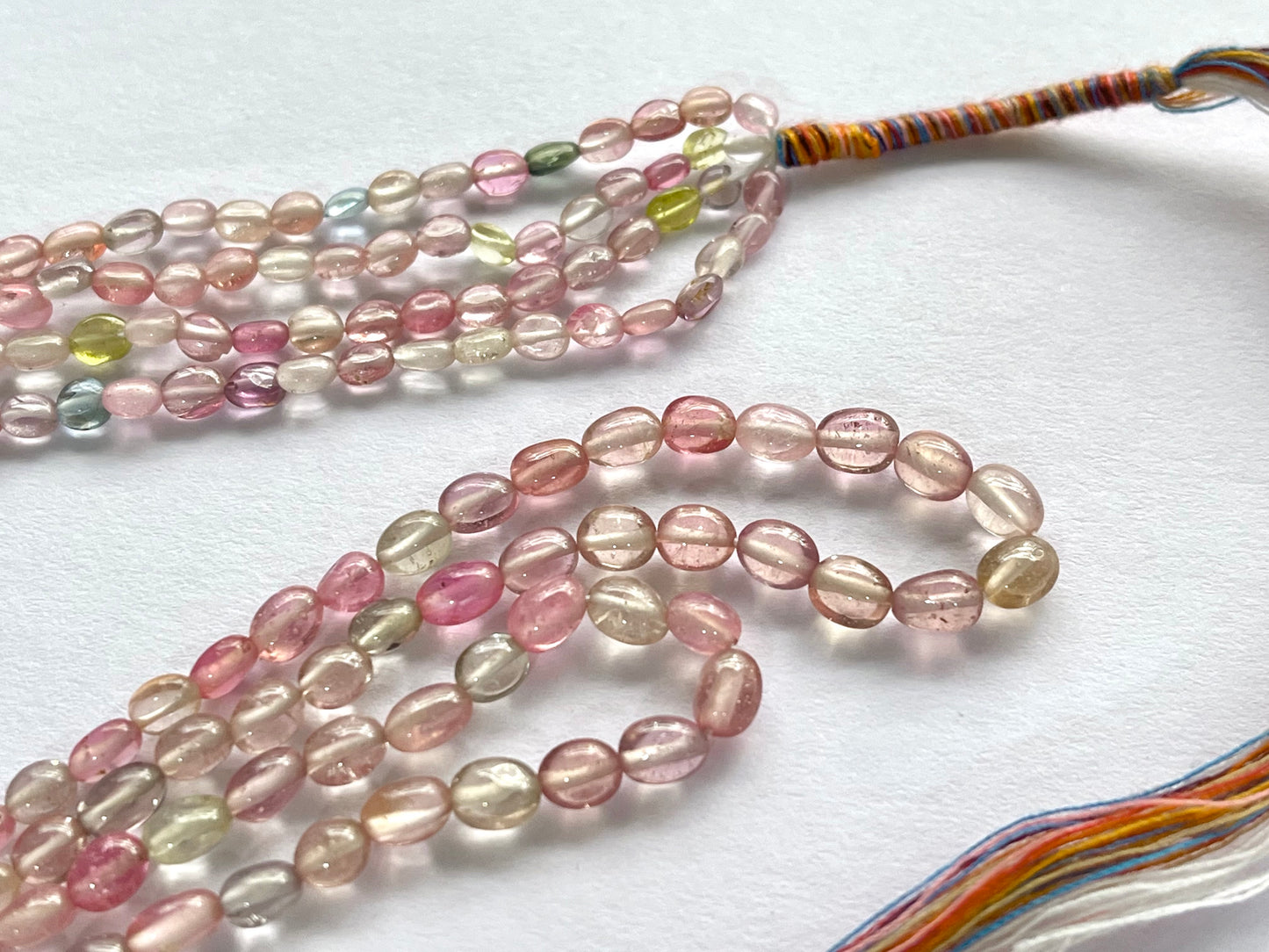 Pastel Shade! Natural Multi Sapphire Beads smooth oval shape beads