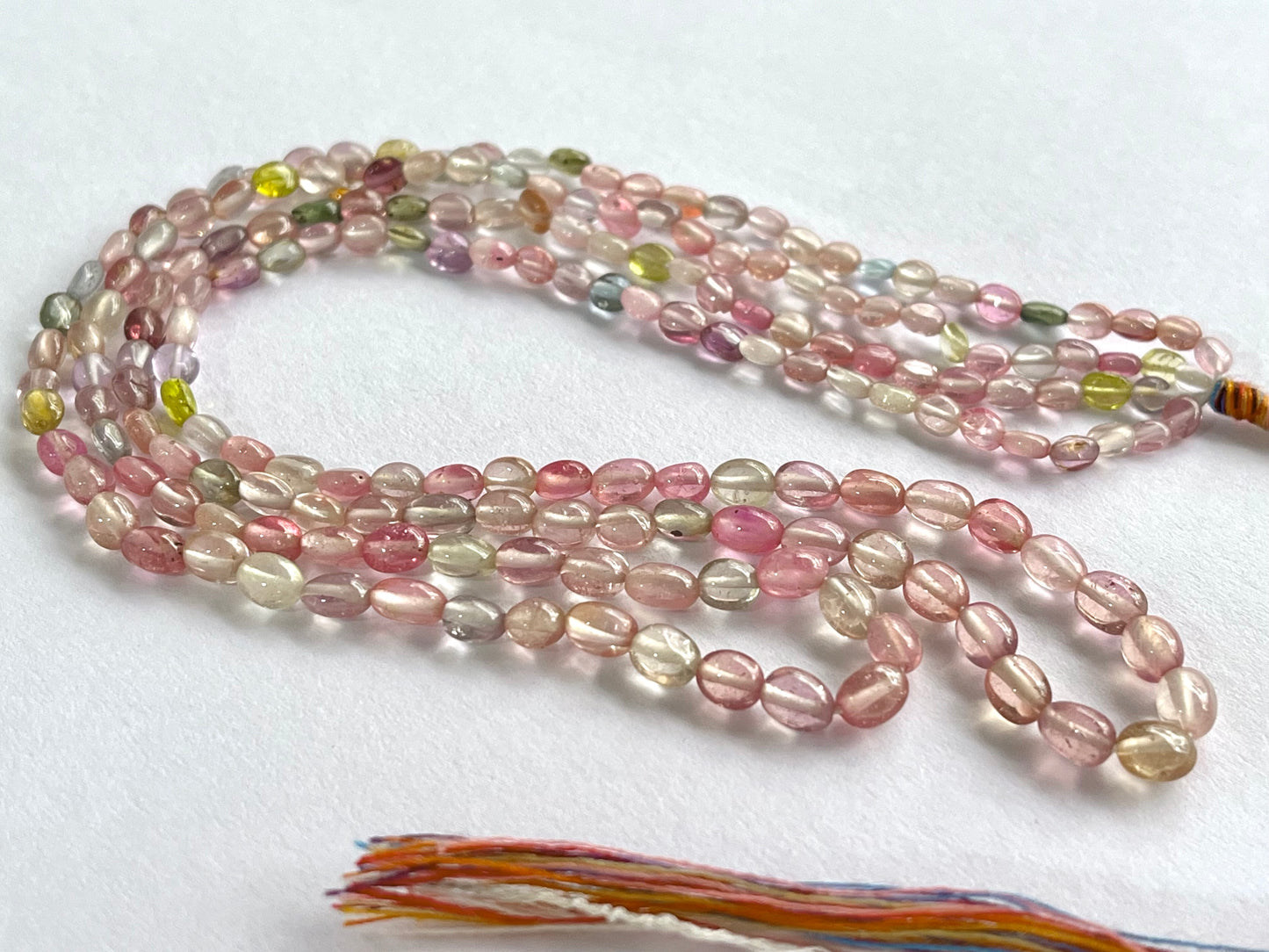 Pastel Shade! Natural Multi Sapphire Beads smooth oval shape beads