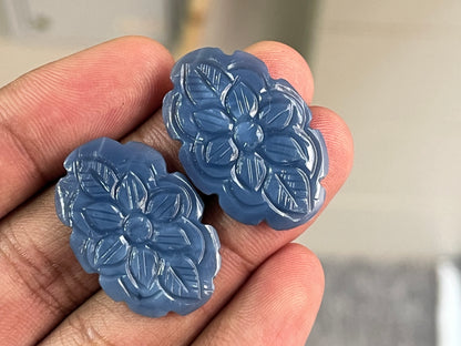 Blue Opal Carved Gemstone Pair Sets