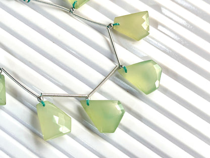 Pastel Green Onyx Faceted Mix Shape Cut stone Beads