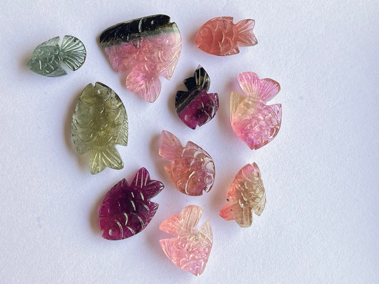 Rare! Natural Tourmaline Fish Carving loose